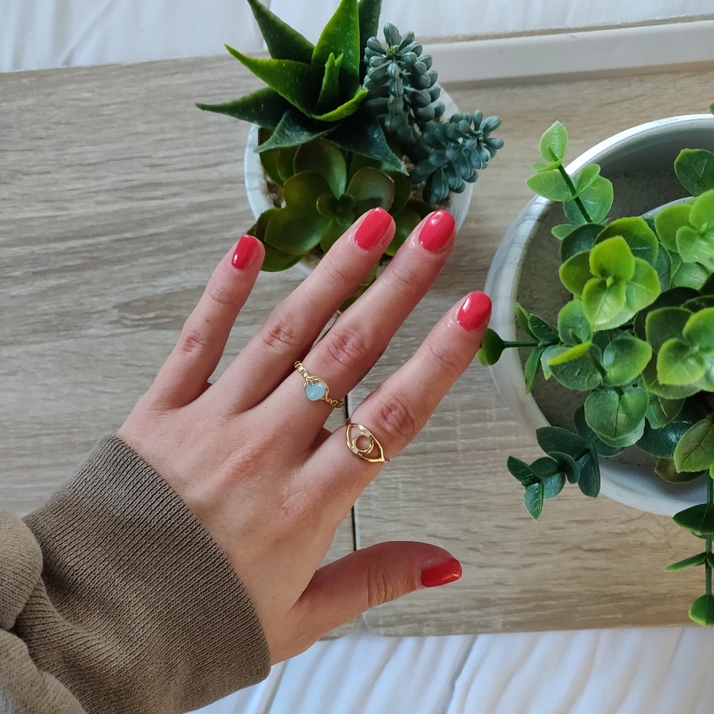 3/$20 AQUAMARINE CRYSTAL RING